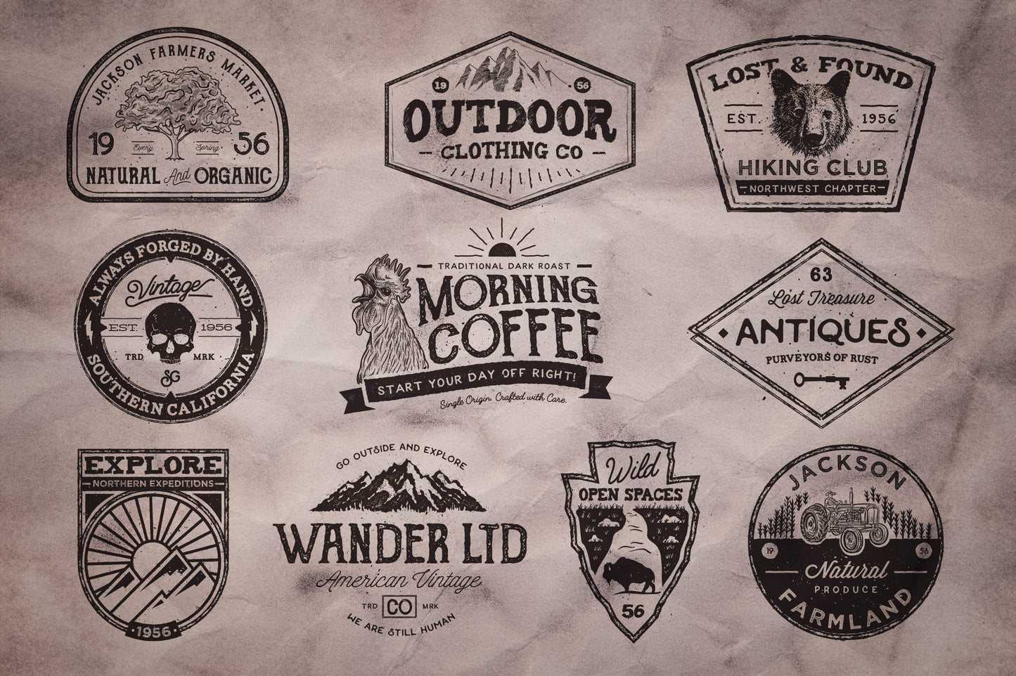 Vintage Americana Badges and Logos Vol 2