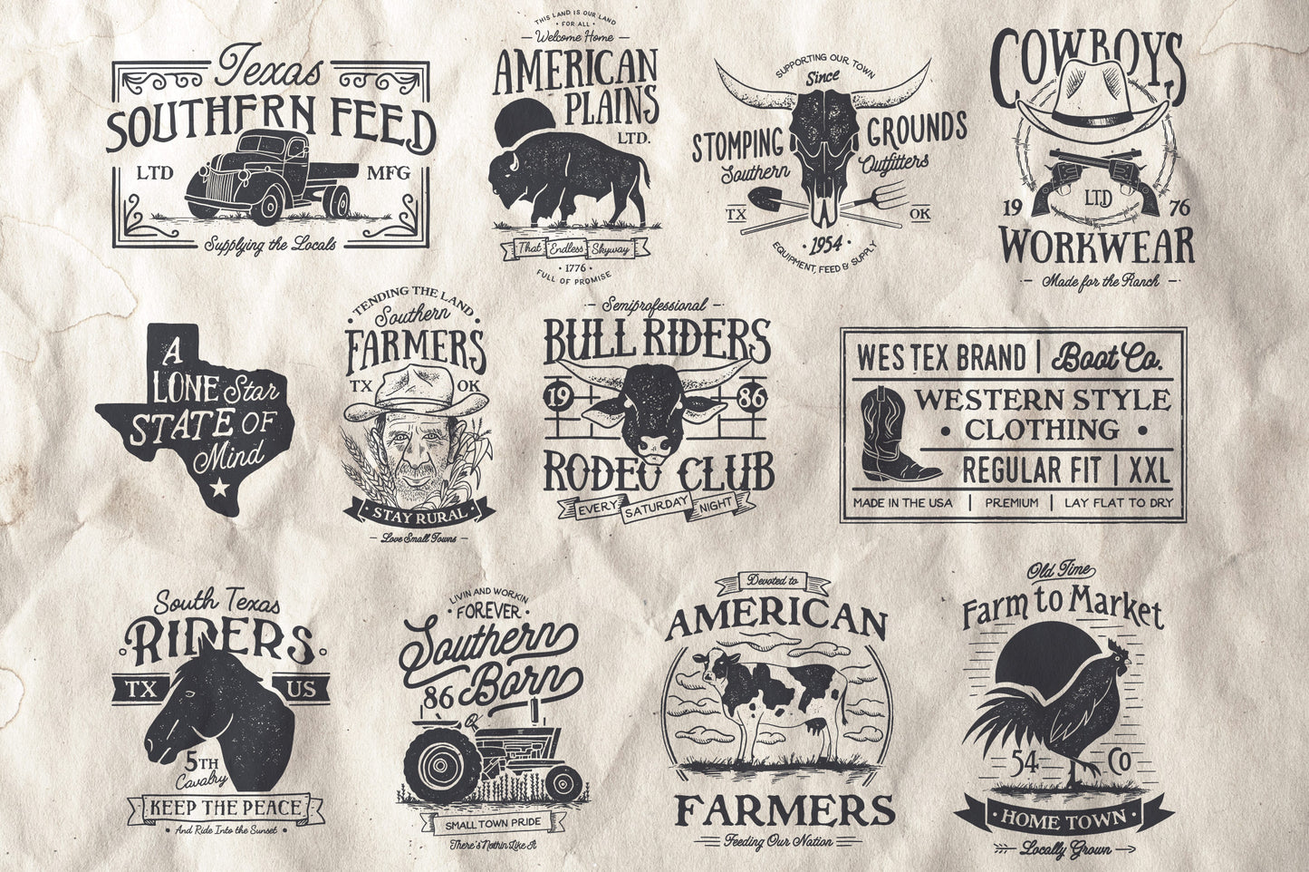 Farmhouse Vintage Badges and Logos