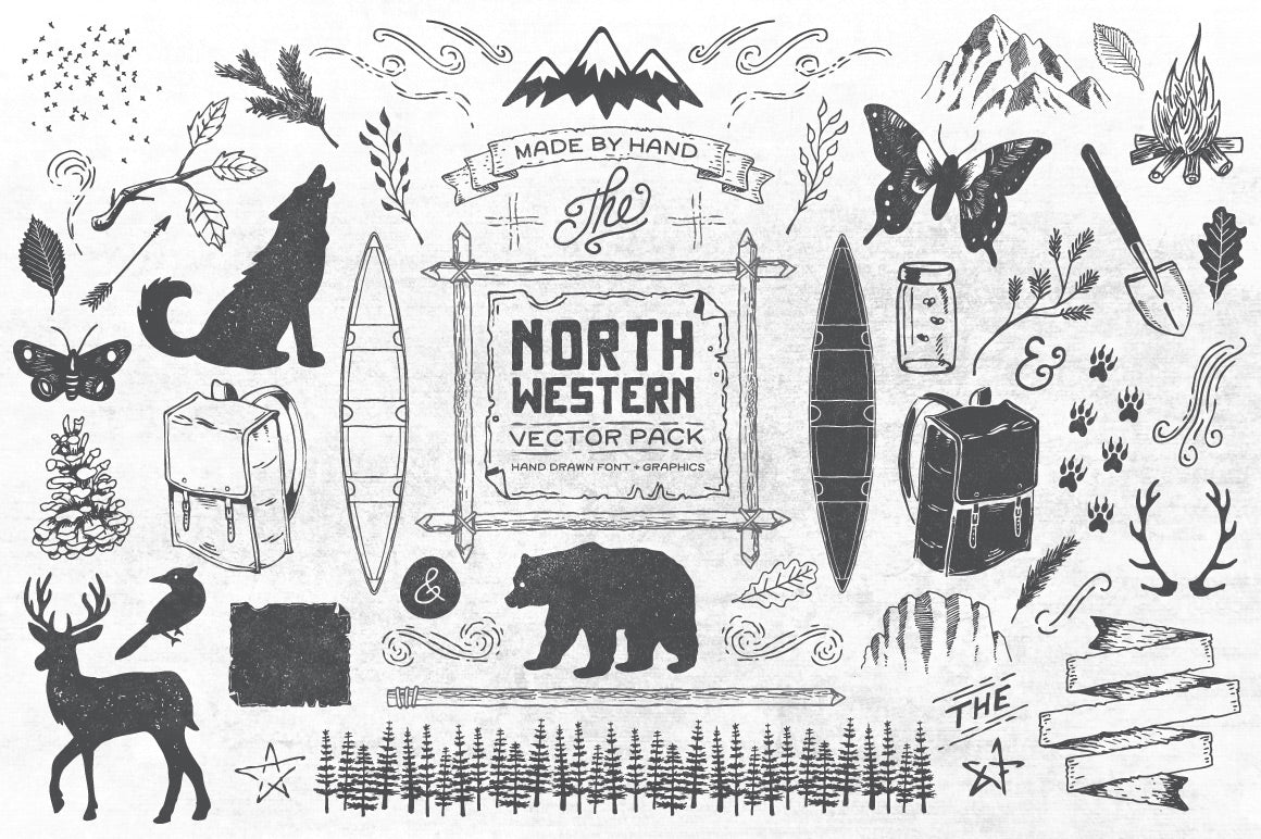 North Western Font + Vectors Vol 1