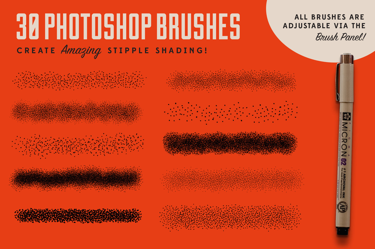 Stipple Shading Brushes for PS & AI