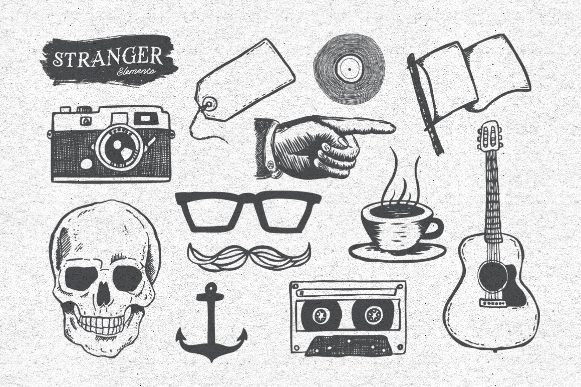 Stranger Font Pack & Vector Graphics